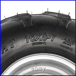 Set of 4 16x8.00-7 UTV ATV tires 16x8-7 16/8-7 16x8x7 7 inch Rims Go kart