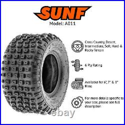 Set of 4, 16x8-7 16x8x7 ATV UTV Tubeless 6 Ply Tires for 7 Rims SunF A011