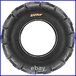 Set of 4, 25x8-12 & 25x10-12 Replacement ATV UTV Tires 6 Ply A048 by SunF