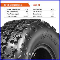 Set of 4 ATV Tires 22x7-10 20x11-10 Replacement Front Rear 22x7x10 20x11x10 Tire