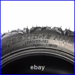 Set of 4 ATV Tires Front 25x8-12 25x8x12 & Rear 25x10-12 25x10x12 6PR Mud UTV