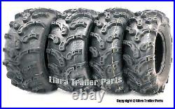Set of 4 Premium ATV Tires 25x8-12 Front 25x11-10 Rear 6PR P375 Ultra Deep Tread