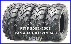 Set of 4 WANDA ATV/UTV Tires 25X8-12 25X10-12 for 2002-2008 YAMAHA GRIZZLY 660