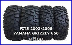 Set of 4 WANDA ATV/UTV Tires 25X8-12 25X10-12 for 2002-2008 YAMAHA GRIZZLY 660