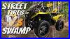 Street Tires On A Canam Outlander Shocked