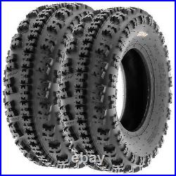 SunF 20x7-8 Front & 20x10-9 Rear Sport ATV UTV Knobby Tires 6 PR A027 Bundle