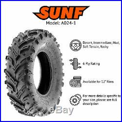 SunF 25x10-12 ATV UTV Tires 25x10x12 Mud Tubeless 6 PR A024-1 Set of 2