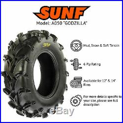 SunF 25x8-12 25x10-12 All Terrain ATV UTV A/T Mud Tires 6 PR A050 Bundle