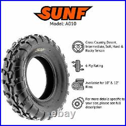 SunF 25x8-12 25x10-12 All Terrain ATV UTV Tires 6 PR Tubeless A010 Bundle
