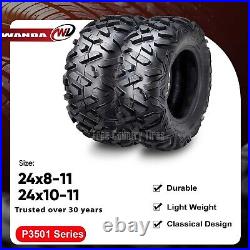 WANDA 24x8-11 & 24x10-11 UTV ATV Tires 6-Ply Full Set Bighorn Style Solid Tread