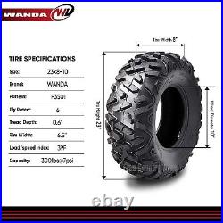 WANDA UTV ATV Tire 23x8-10 23x8x10 205/80-10 6-Ply Bighorn Style, Set 2, 10421