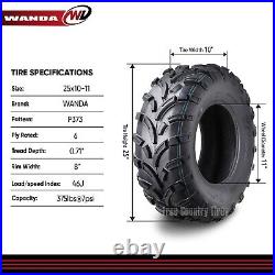 WANDA UTV ATV Tire 25x10-11 25x10x11 255/70-11 6-Ply Lit Mud P373, Set 2 10430