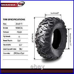 WANDA UTV ATV Tires 24x8-11 24x8x11 205/80-11 6-Ply Bighorn Style, Set 2