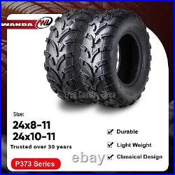 WANDA UTV ATV Tires 24x8-11 Front & 24x10-11 Rear /6PR P373 Lit Mud