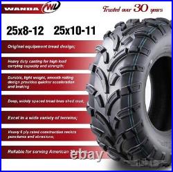 WANDA UTV ATV Tires 25x8-12 Front & 25x10-11 Rear /6PR P373 Lit Mud